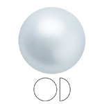 Preciosa® Nacre Pearl Round Cabochon - 3mm Pearl Effect Light Blue