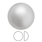 Preciosa® Nacre Pearl Round Cabochon - 4mm Pearl Effect Light Grey