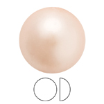 Preciosa® Nacre Pearl Round Cabochon - 4mm Pearl Effect Peach