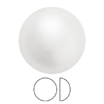 Preciosa® Nacre Pearl Round Cabochon - 4mm Pearl Effect White