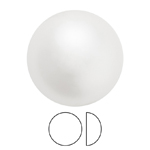 Preciosa® Nacre Pearl Round Cabochon - 8mm Pearl Effect White