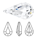 Preciosa® Point Back MAXIMA Fancy Stone - Pear 13x7.8mm Crystal Clear