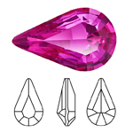 Preciosa® Point Back MAXIMA Fancy Stone - Pear 10x6mm Fuchsia