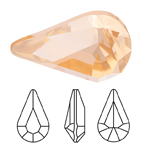 Preciosa® Point Back MAXIMA Fancy Stone - Pear 13x7.8mm Light Peach