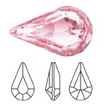 Preciosa® Point Back MAXIMA Fancy Stone - Pear 13x7.8mm Light Rose