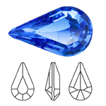 Preciosa® Point Back MAXIMA Fancy Stone - Pear 8x4.8mm Sapphire