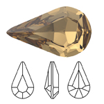 Preciosa® Point Back MAXIMA Fancy Stone - Pear 13x7.8mm Smoked Topaz