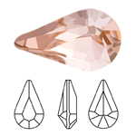 Preciosa® Point Back MAXIMA Fancy Stone - Pear 8x4.8mm Vintage Rose