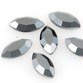 SWAROVSKI® ELEMENTS (2200) Navette Hot Fix Rhinestones 8x4mm Jet Hematite