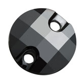 Preciosa® Chessboard Circle MAXIMA 2H Sew-on Stones 14mm Jet (Unfoiled)