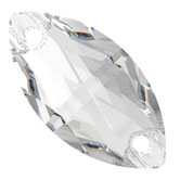 Preciosa® Navette 2H Sew-on Stones 18x9mm Crystal Clear
