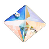 Preciosa® Square 2H Sew-on Stones 22mm Crystal AB
