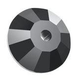 Preciosa® Loch Rose VIVA12 1H Sew-on Stones 6mm Jet (Unfoiled)