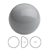 Preciosa® Nacre Button Pearl 1/2H - 10mm Crystal Ceramic Grey