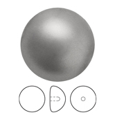 Preciosa® Nacre Button Pearl 1/2H - 16mm Pearl Effect Dark Grey