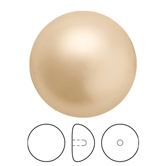 Preciosa® Nacre Button Pearl 1/2H - 10mm Pearl Effect Gold