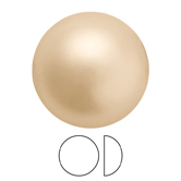 Preciosa® Nacre Pearl Round Cabochon - 4mm Pearl Effect Gold