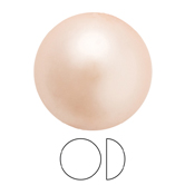 Preciosa® Nacre Pearl Round Cabochon - 3mm Pearl Effect Peach