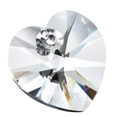Preciosa® Heart Pendant MAXIMA 1H - 14mm Crystal Clear