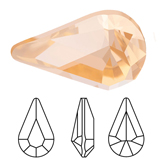 Preciosa® Point Back MAXIMA Fancy Stone - Pear 13x7.8mm Light Peach