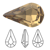 Preciosa® Point Back MAXIMA Fancy Stone - Pear 10x6mm Smoked Topaz