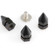 Rhinestone Biz Hex Spikes 6x11mm Screw Back - Black