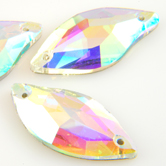 VALUE BRIGHT™ Sew-on 30x15mm Diamond Leaf (3254) Crystal AB