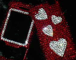 red and white heart print cell phone cover - lisa g